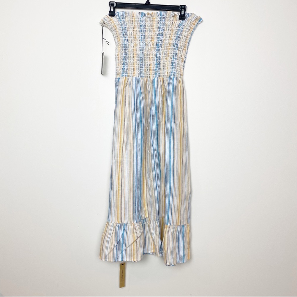 REFORMATION Marbella Striped  linen midi dress - Picture 2 of 8